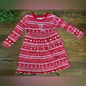 EUC Old Navy Fit & Flare Long Sleeve Dress Sz 3T w/ Monogrammed “L”